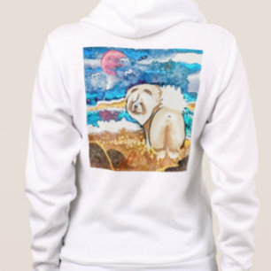 RESTING BEACH FACE cream chow Hoodie