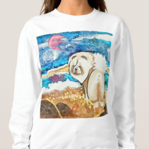 RESTING BEACH FACE cream chow Sweatshirt