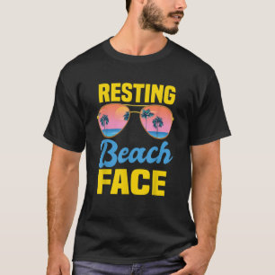 Resting Beach Face Funny Summer Beach Vacation T-Shirt