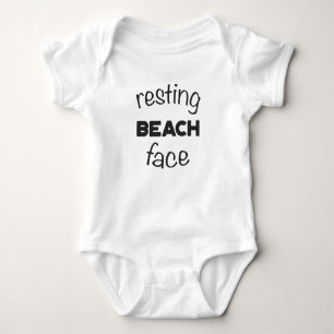 Resting Beach Face Print Baby Bodysuit