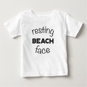 Resting Beach Face Print Baby T-Shirt