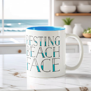 Resting Beach Face Summer Two-Tone Coffee Mug