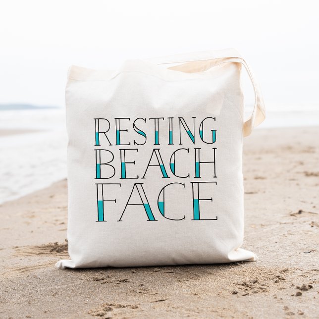 Resting Beach Face | Summer Typography Tote Bag (Creator Uploaded)