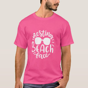 Resting Beach Face Sunglasses Cool Beach Vibes T-Shirt