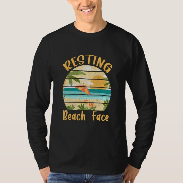 Resting Beach Faces Island Beach T-Shirt (Front)