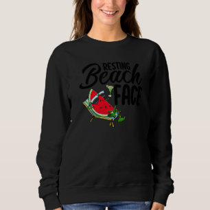 Resting Beach Fcae Watermelon Women Love Melon Fr Sweatshirt