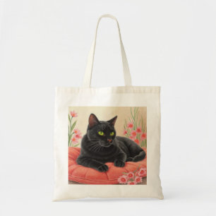 Resting Black Cat Tote Bag