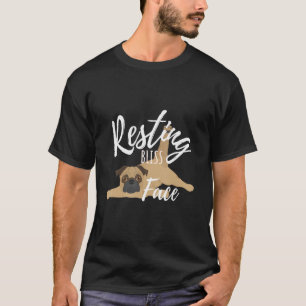 Resting Bliss Face Pug Dog Yoga Meditation T-Shirt