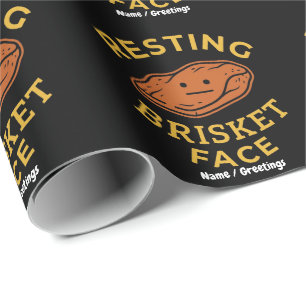 Resting Brisket Face Funny BBQ Smoking Pitmaster Wrapping Paper