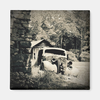 Resting by the fireplace magnet