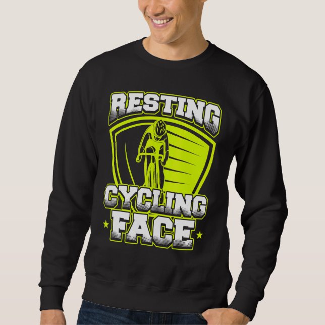 Resting Cycling Face Cyclist Sweatshirt (Front)