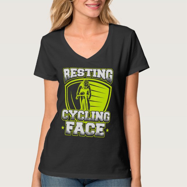 Resting Cycling Face Cyclist T-Shirt (Front)