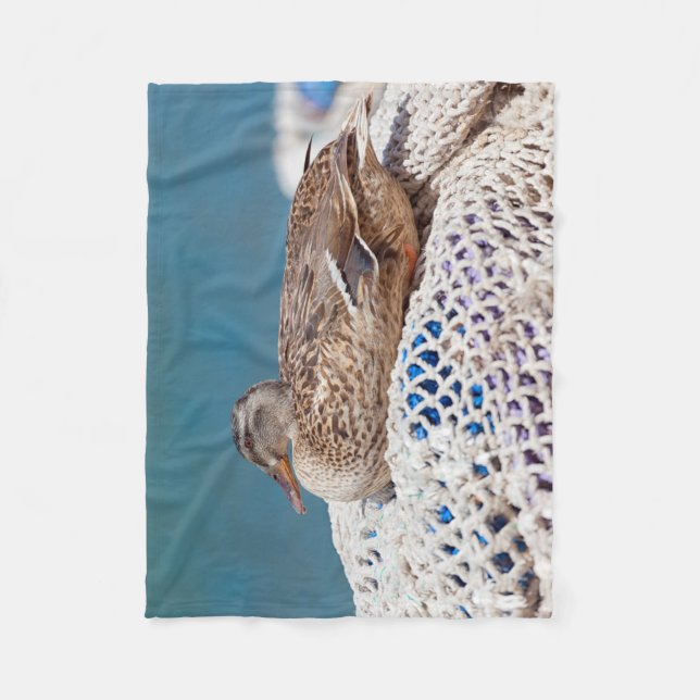 Resting Duck Fleece Blanket (Front)