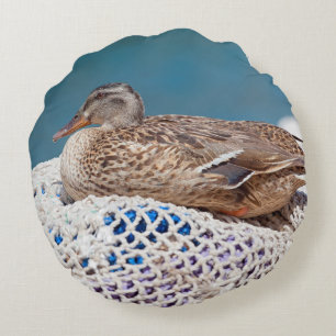 Resting Duck Round Cushion