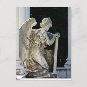 Resting Faceless Angel Old Cemetery Postcard