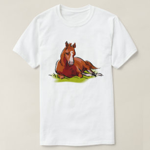 Resting Foal Quiet Horse Equine Theme T-Shirt