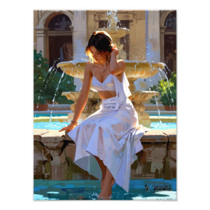 "Resting Fountain - A Moment of Silence and Light" Photo Print