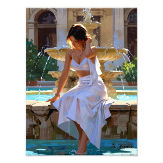 "Resting Fountain - A Moment of Silence and Light" Photo Print