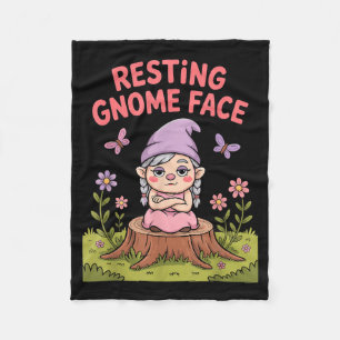 Resting Gnome Face Cute Funny Christmas Kawaii Car Fleece Blanket
