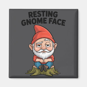 Resting Gnome Face Cute Funny Christmas Kawaii Car Magnet