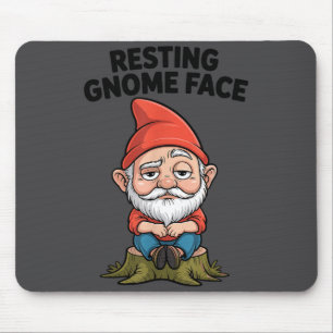 Resting Gnome Face Cute Funny Christmas Kawaii Car Mouse Pad