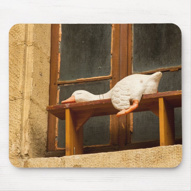 Resting goose on a bench Mousepad (Front)