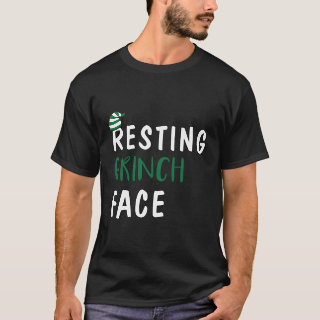 Resting Grínch Face Funny Christmas T-Shirt (Front)