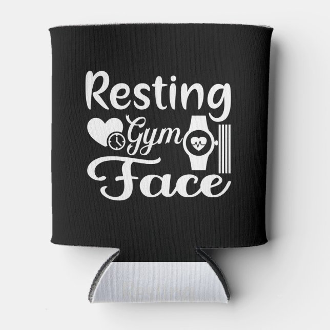 Resting Gym Face-Gym-Workout-Fitness-Funny Can Cooler (Front)