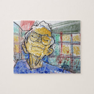 Resting Her Eyes Painting  / Artist Larry Lerew Jigsaw Puzzle
