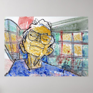 Resting Her Eyes Painting  / Artist Larry Lerew Poster