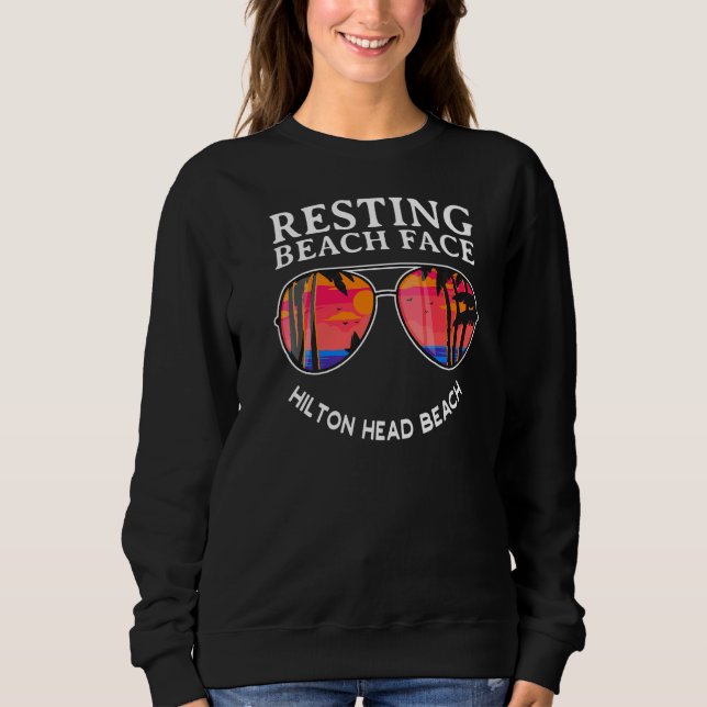 Resting Hilton Head Beach  Ocean Humour Sweatshirt (Front)