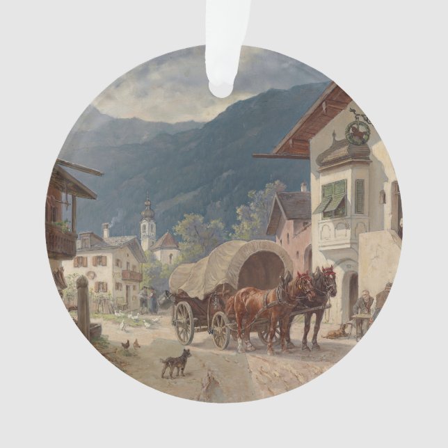 Resting in Front of the Inn – Désiré Thomassin Ornament (Front)