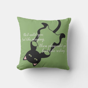 Resting Kitten with Quote Cushion