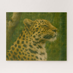 Resting Leopard in Sanctuary Setting Jigsaw Puzzle
