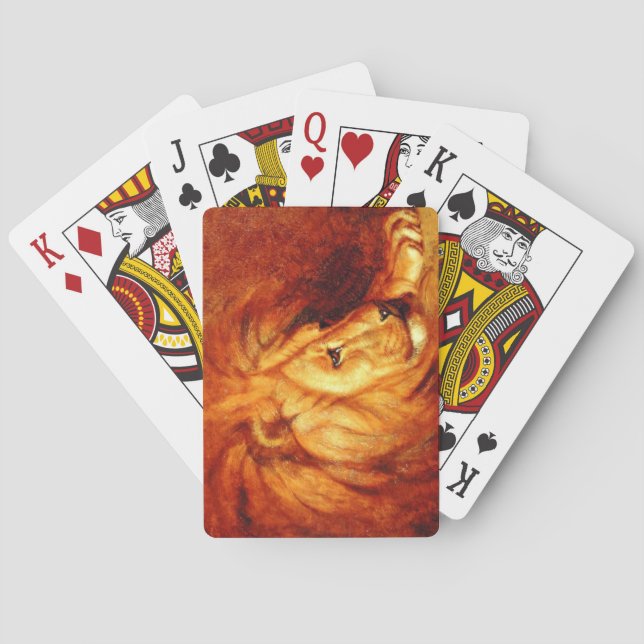 Resting Lion (by Abbott Handerson Thayer) Playing Cards (Back)