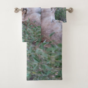 Resting Lioness African Wildlife Photo Bath Towel Set