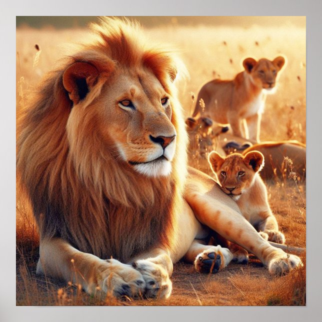 Resting lions Poster Paper  (Front)