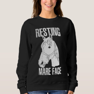 Resting Mare Face Horse Back Riding Horses Ponies Sweatshirt