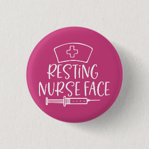 Resting Nurse Face 3 Cm Round Badge