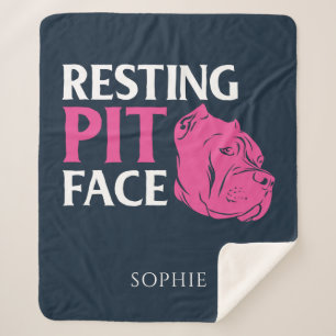 Resting Pit Face Dog Mum Gag Sherpa Blanket