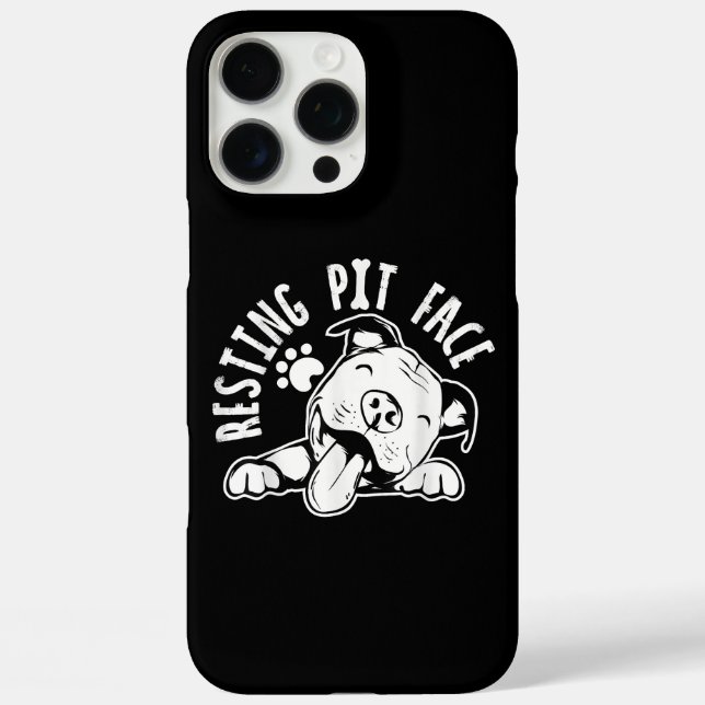 Resting Pit Face  Funny Dog Pitbull Meme Case-Mate iPhone Case (Back)