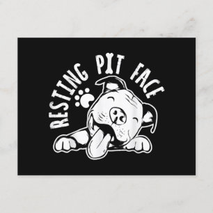 Resting Pit Face Funny Dog Pitbull Meme Clothing Enclosure Card