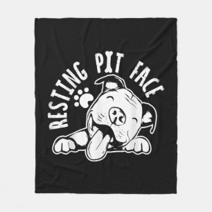 Resting Pit Face Funny Dog Pitbull Meme Clothing Fleece Blanket