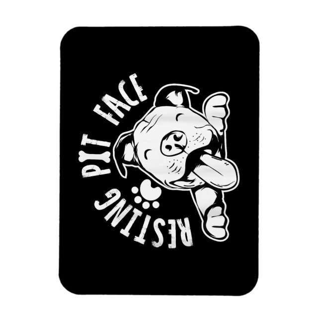 Resting Pit Face  Funny Dog Pitbull Meme Clothing Magnet (Vertical)