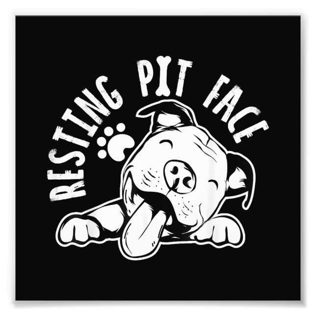 Resting Pit Face  Funny Dog Pitbull Meme Clothing Photo Print (Front)