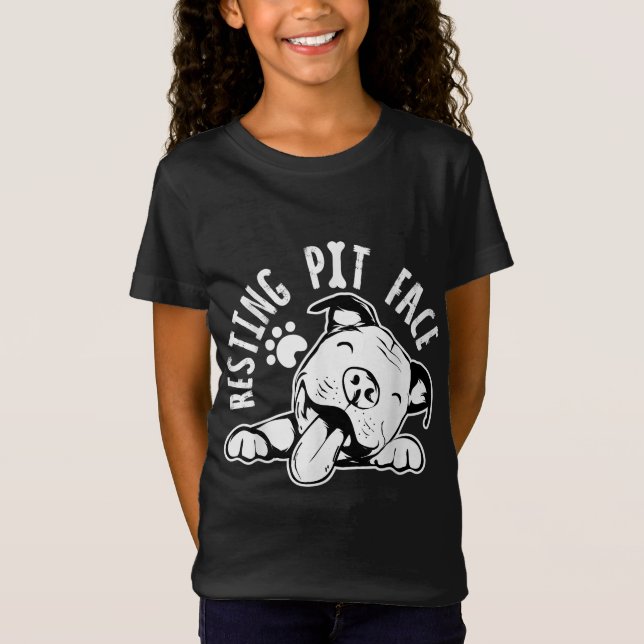 Resting Pit Face Funny Dog, Pitbull Meme Clothing T-Shirt (Front)