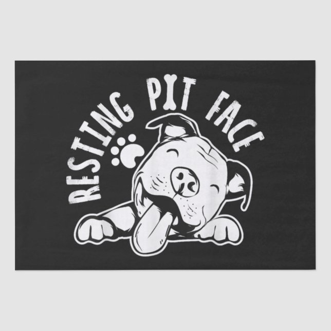 Resting Pit Face  Funny Dog Pitbull Meme Clothing Tissue Paper (Front)