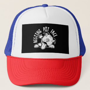 Resting Pit Face  Funny Dog Pitbull Meme Clothing Trucker Hat