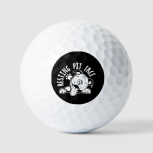 Resting Pit Face  Funny Dog Pitbull Meme Golf Balls