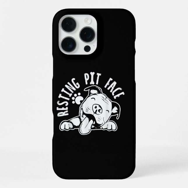 Resting Pit Face  Funny Dog Pitbull Meme iPhone Case (Back)